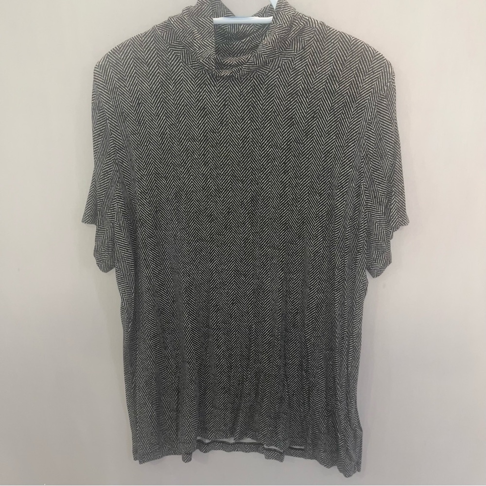 Ralph Lauren Black and White Herringbone Tee